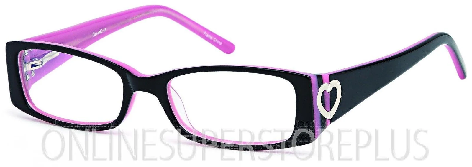 DALIX Childrens Glasses Frames Kids School Eye Reading Cute Heart in Black