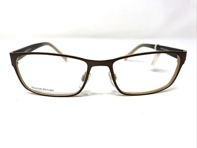DANISH DESIGN Eyeglasses Frames if8333-788 55-17-140 Gold/Brown Full Rim UO26
