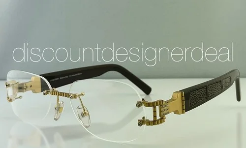 David Eden Frameless Eyeglasses Swarovski Crystal Idol Chocolate Genuine Ostrich