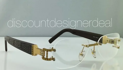 David Eden Frameless Eyeglasses Swarovski Crystal Idol Chocolate Genuine Ostrich 3