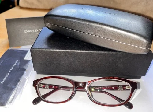 DAVID YURMAN DY030 06 SS Garnet Sterling Silver 52-16-135 Eyeglasses Frames Only