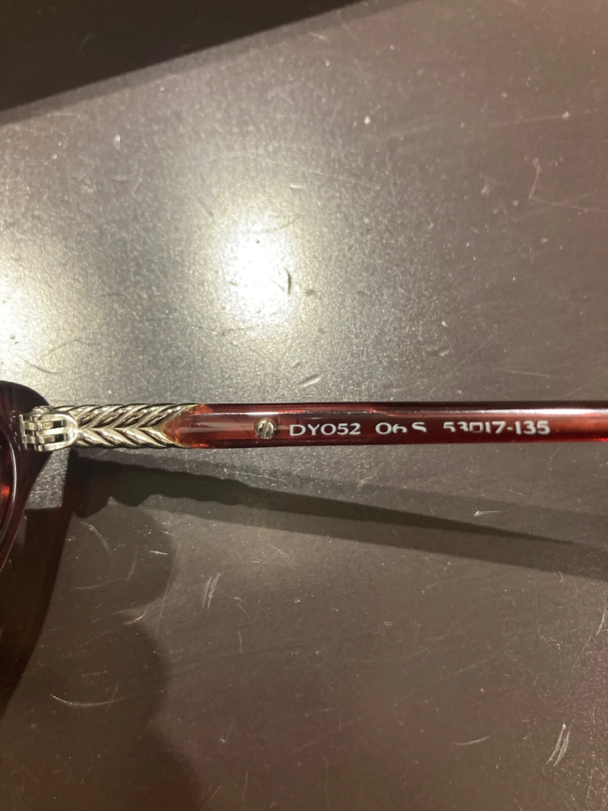 David Yurman DY052 silver and garnet eyeglass frame. Frame has light wear 3