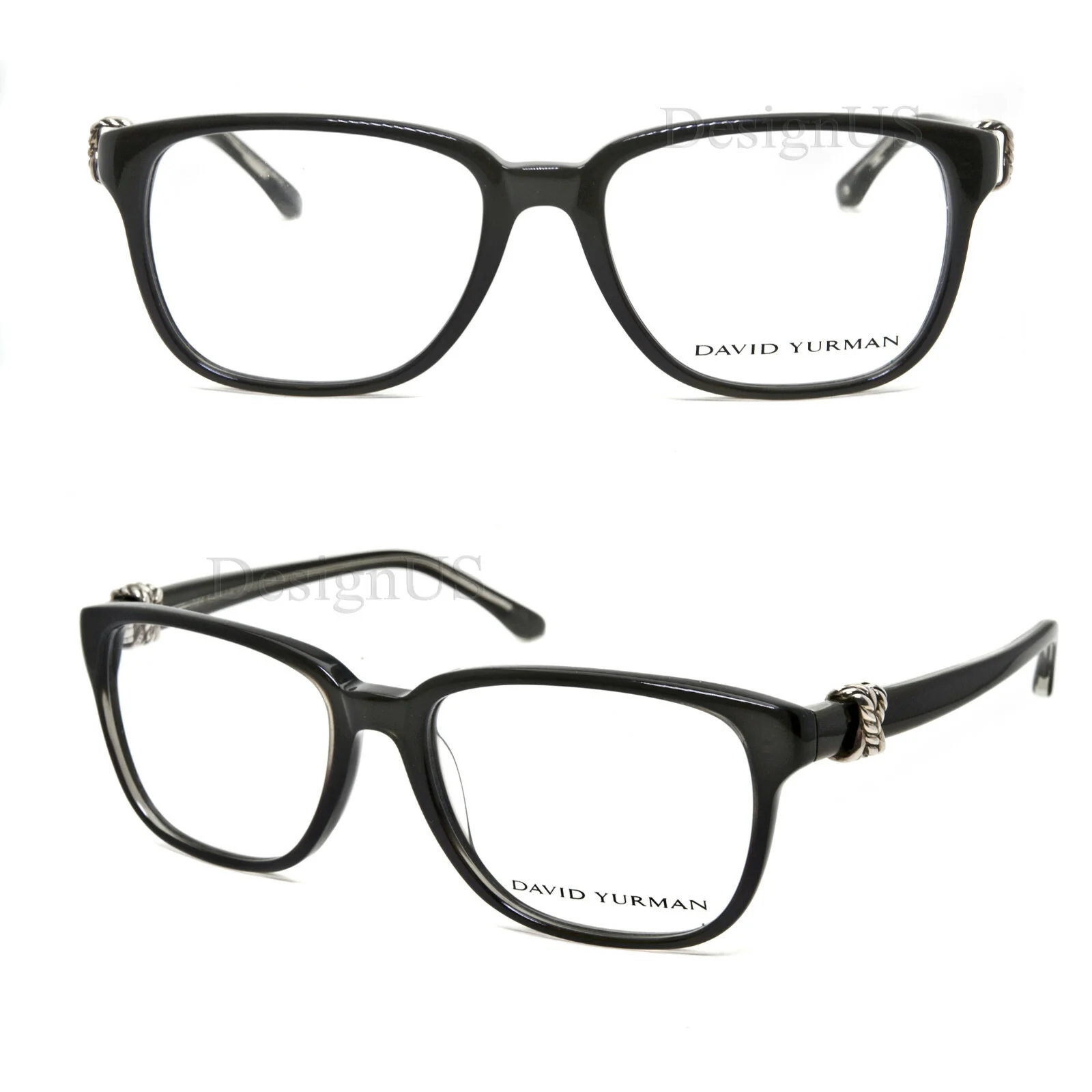 David Yurman DY103 01 SS Cable Onyx Sterling Silver 52/17/13 Eyeglasses - Japan