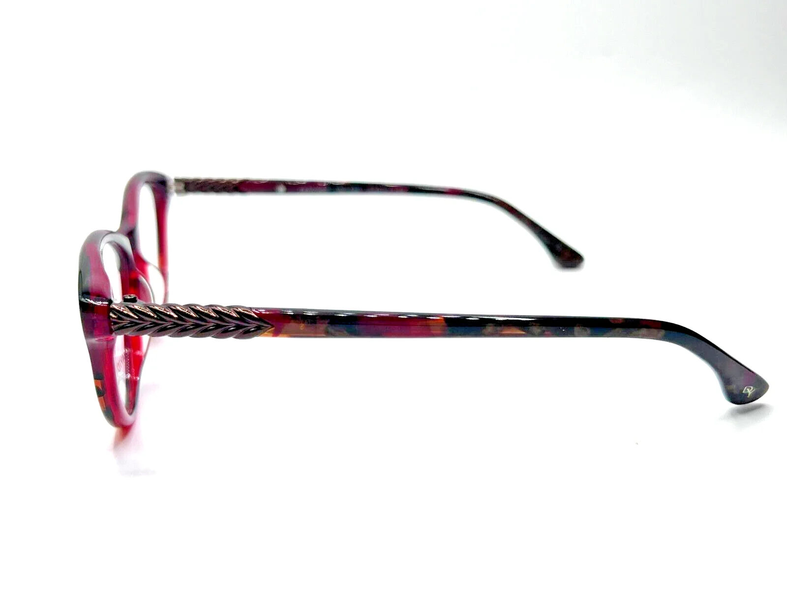 DAVID YURMAN Eyeglasses WOMEN Frame DY085 06 BR MARBLE RED 54-14-135MM JAPAN 3