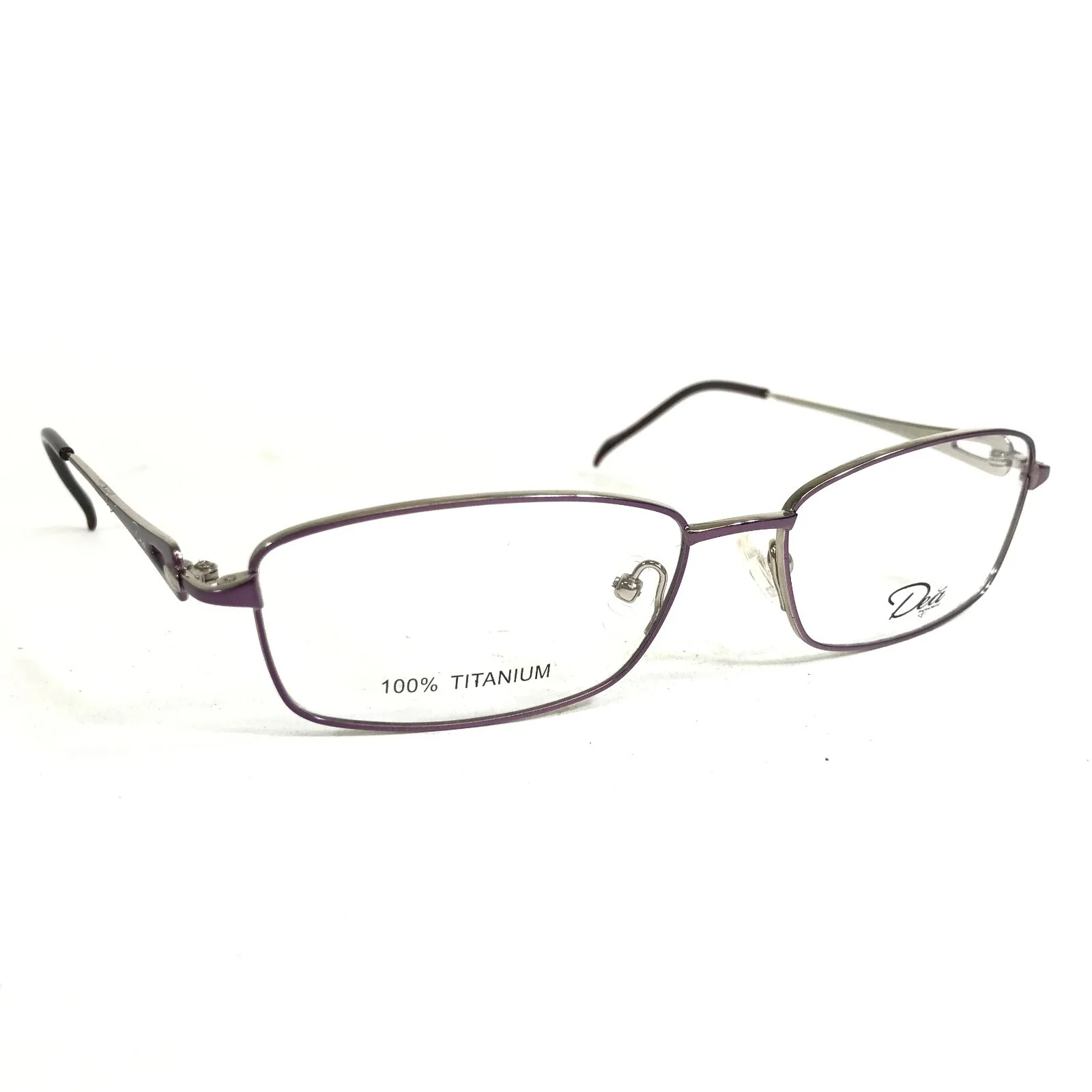 DEA Eyeglasses Frames DE-02022 Annie Purple Silver Rectangular 56-16-140 2