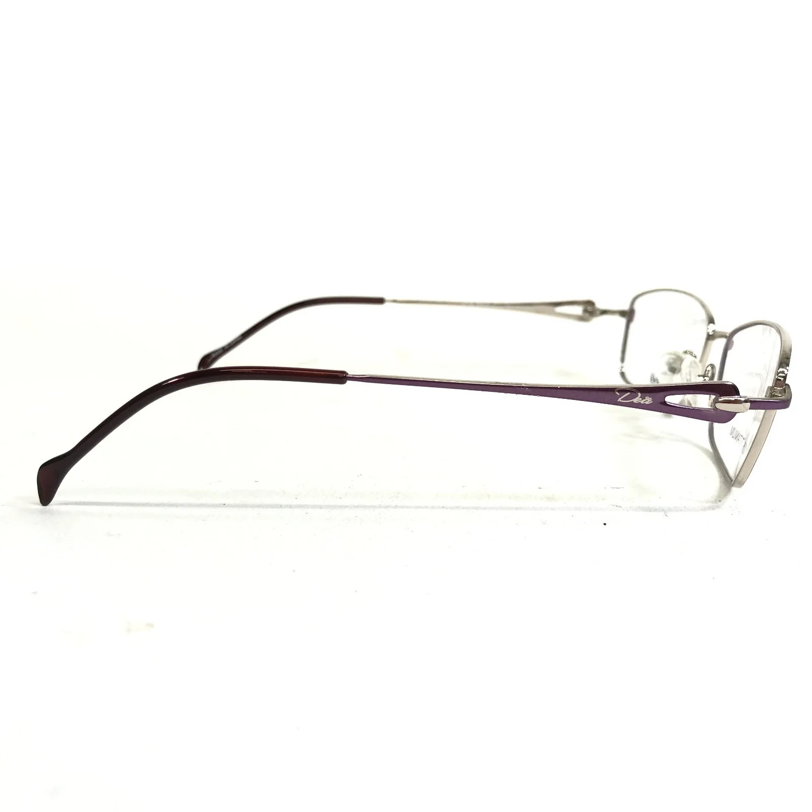 DEA Eyeglasses Frames DE-02022 Annie Purple Silver Rectangular 56-16-140 3
