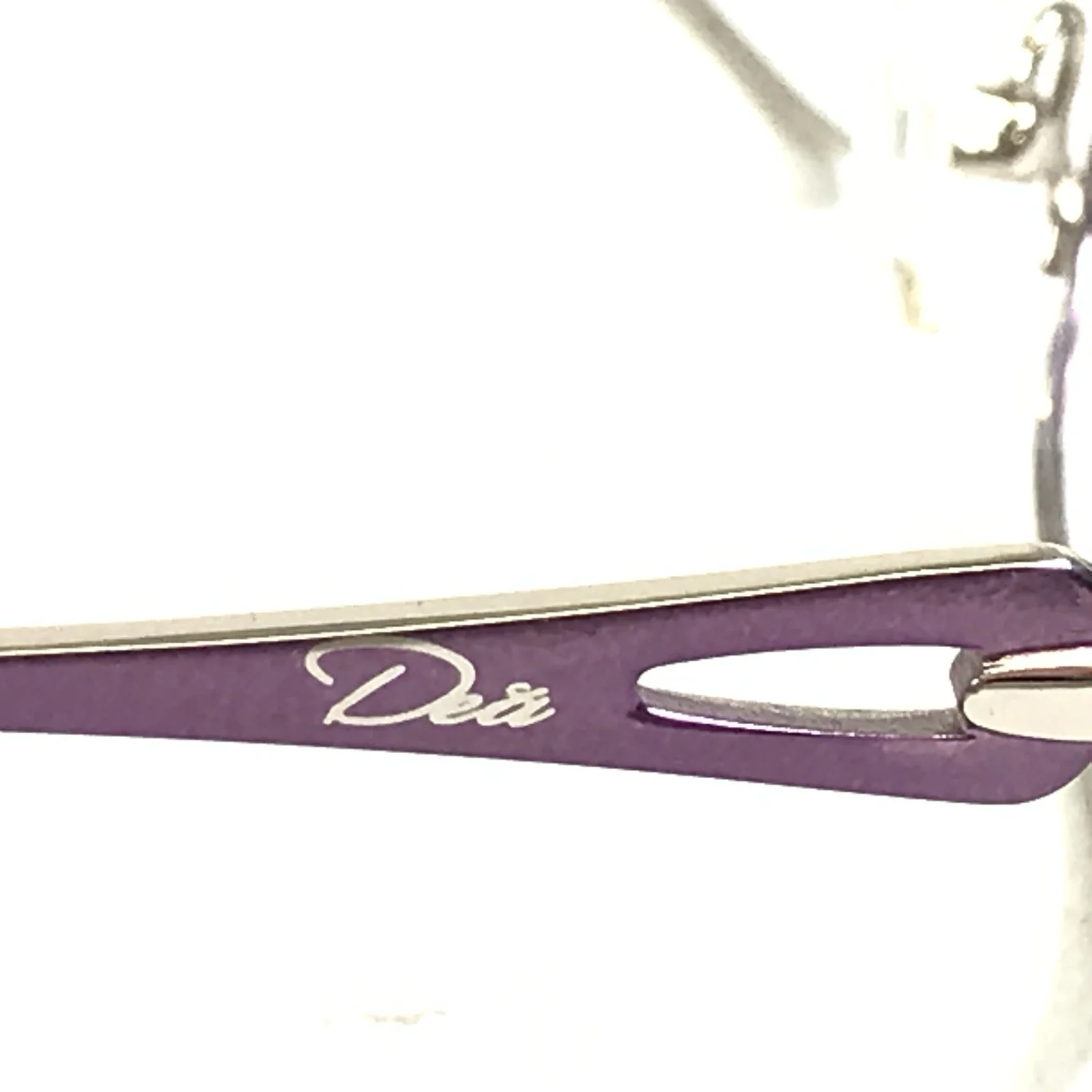 DEA Eyeglasses Frames DE-02022 Annie Purple Silver Rectangular 56-16-140 4