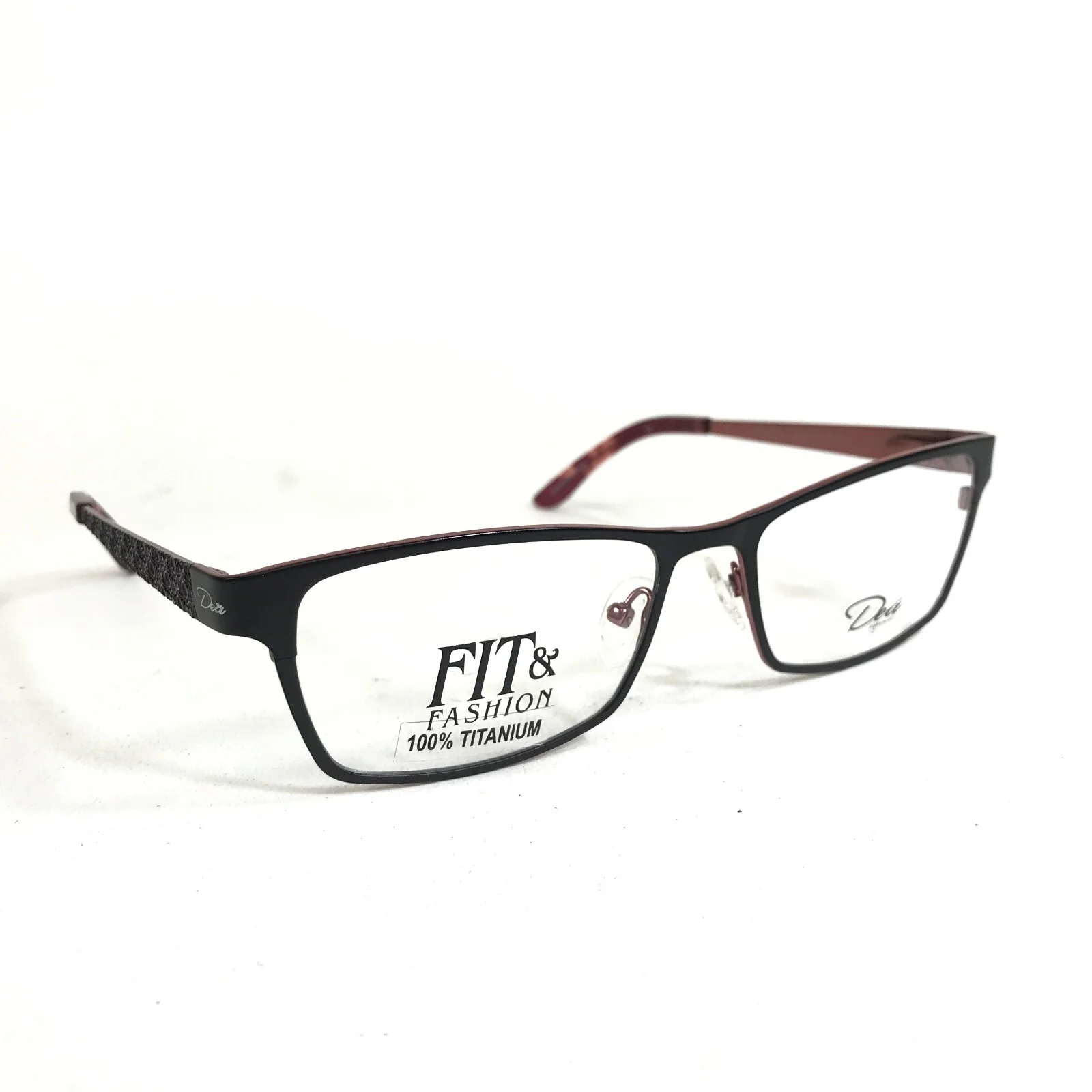 Dea Eyeglasses Frames DE-02025 ILARIA Black Red Cat Eye Full Rim 55-17-135 2