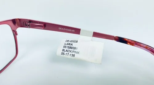 Dea ILaria RX Frames DE-02025 Eyeglasses Black/Pink 55-17-135 MSRP $102 BNWT 3