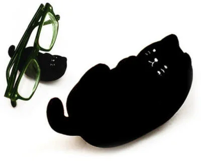 Decole Concombre Black Cute Kitty Cat Shape Eyeglasses Stand Holder S-4049