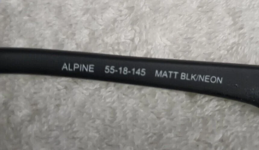 DENALI ALPINE MATTE BLACK/NEON 55-18-145 NEW WITH TAGS OPTICAL FRAME #566 4