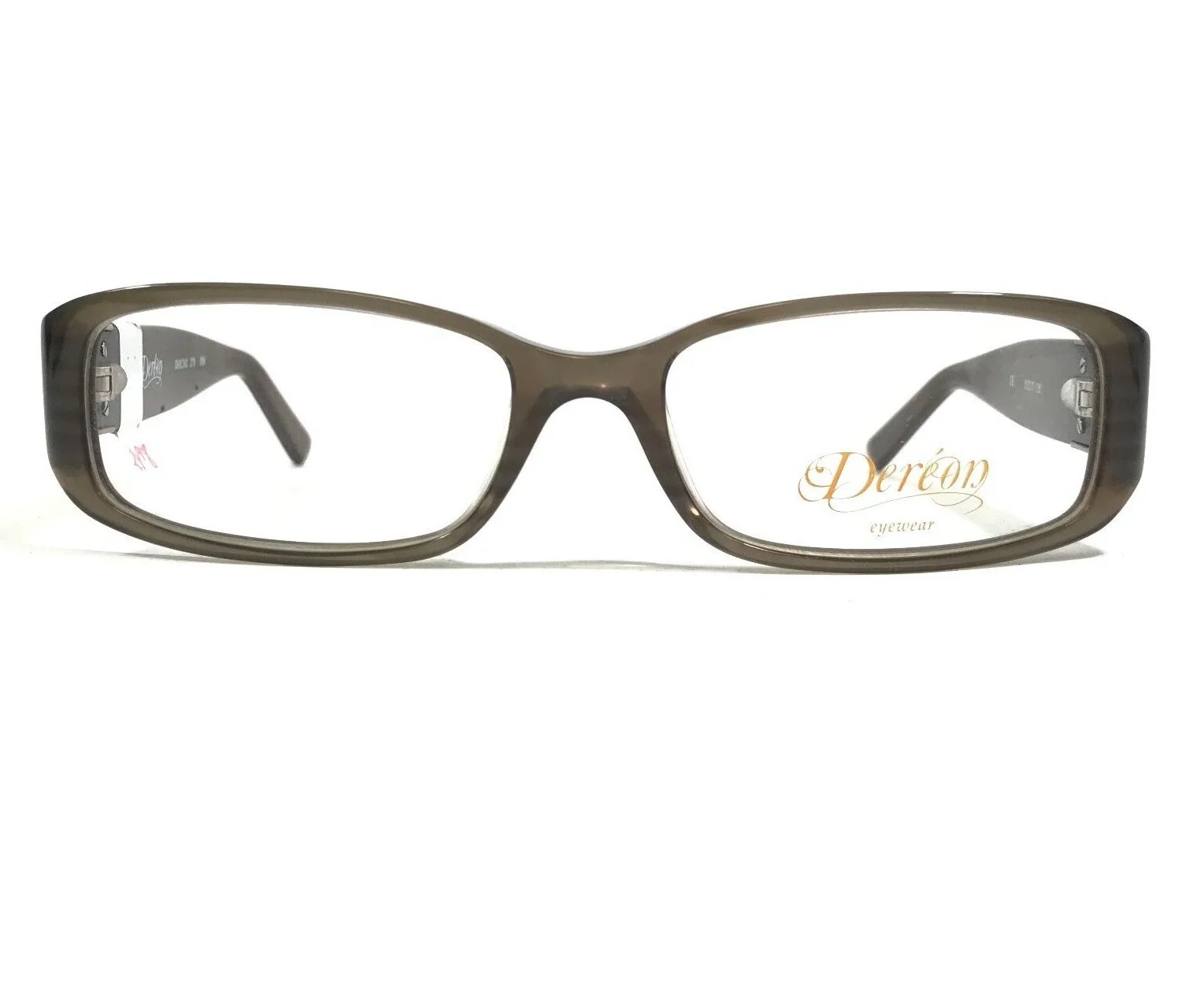 Dereon DOC 302 278 Eyeglasses Frames Brown Rectangular Crystals 53-17-135 2
