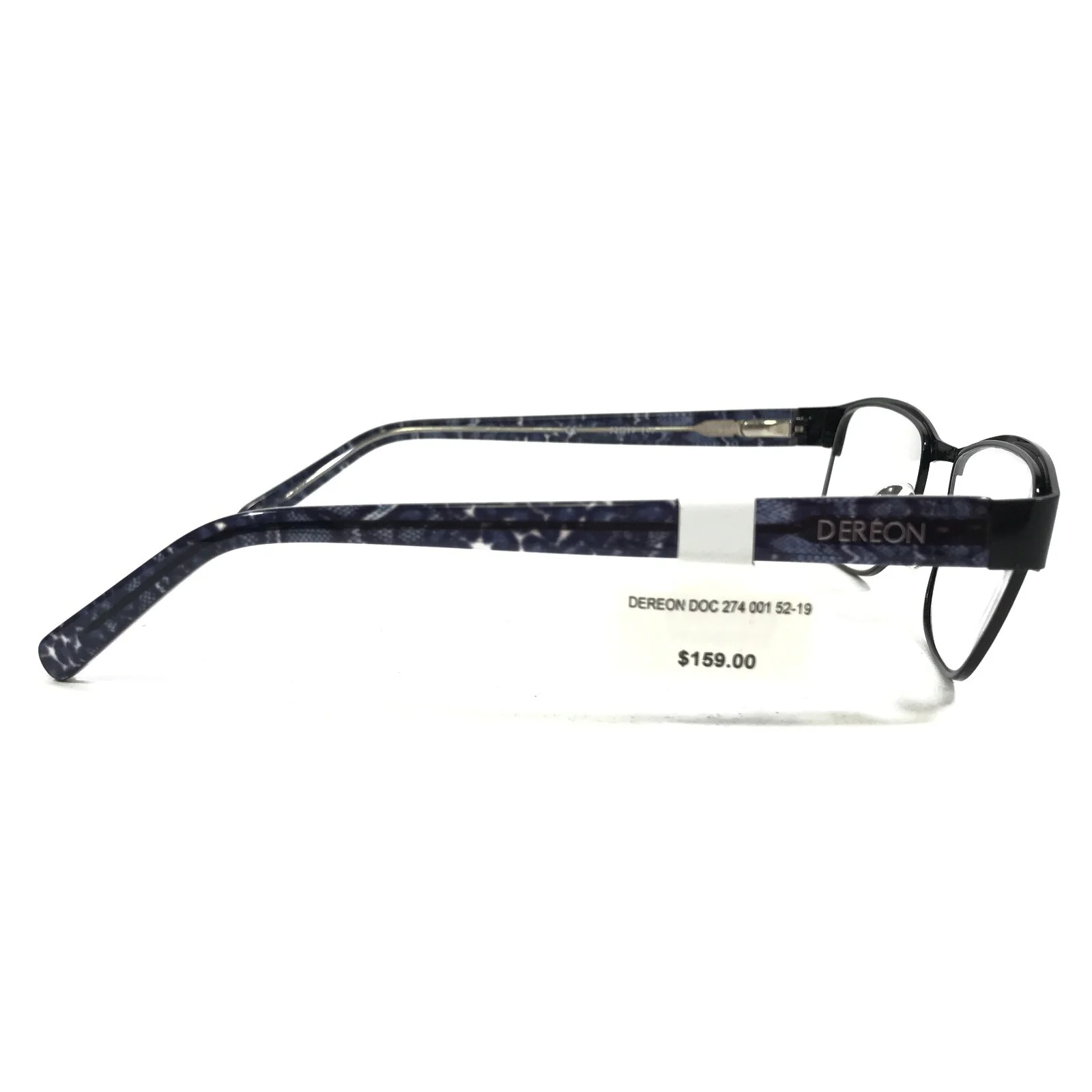Dereon DOC274 001 Eyeglasses Frames Black Square Full Rim 53-19-140 3