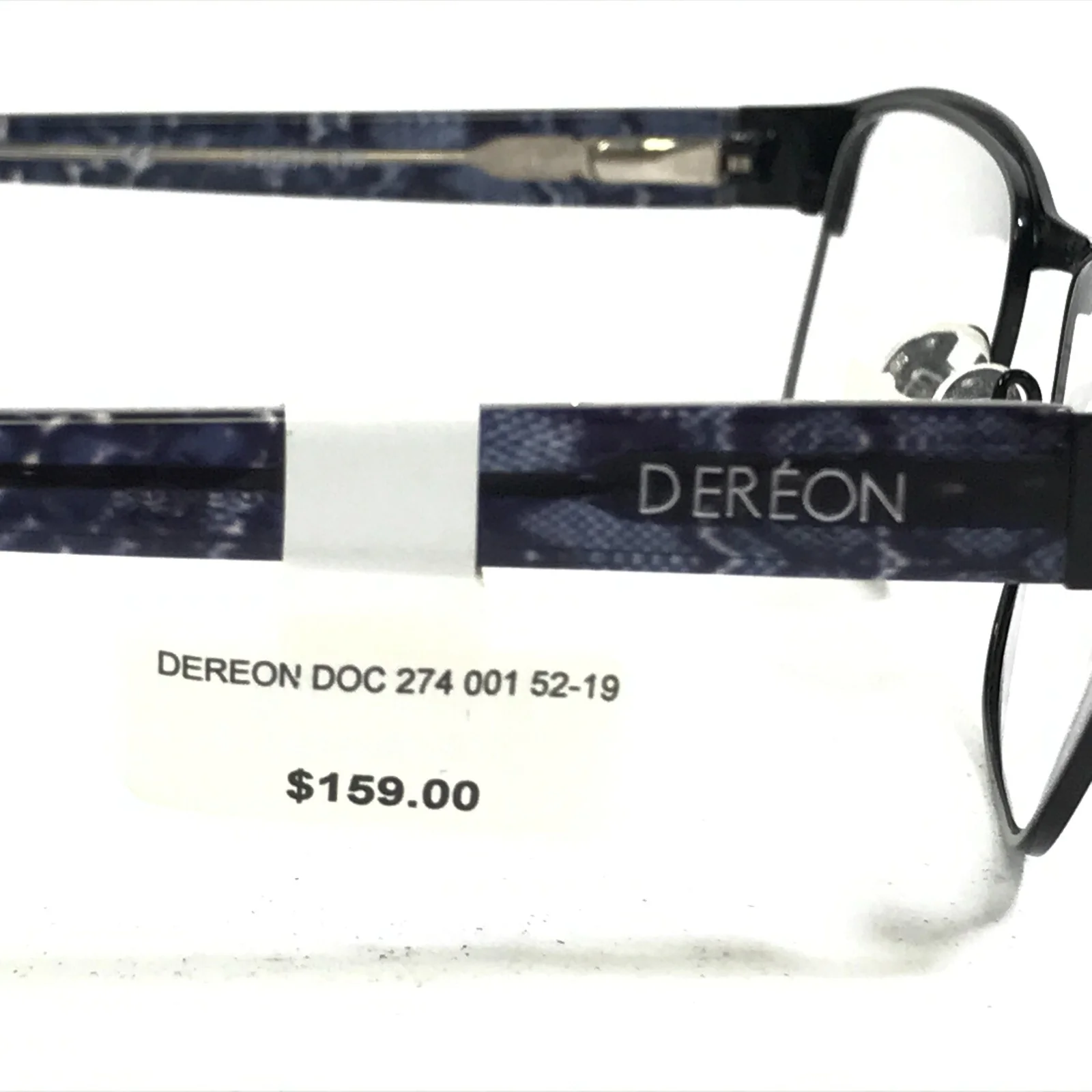 Dereon DOC274 001 Eyeglasses Frames Black Square Full Rim 53-19-140 4