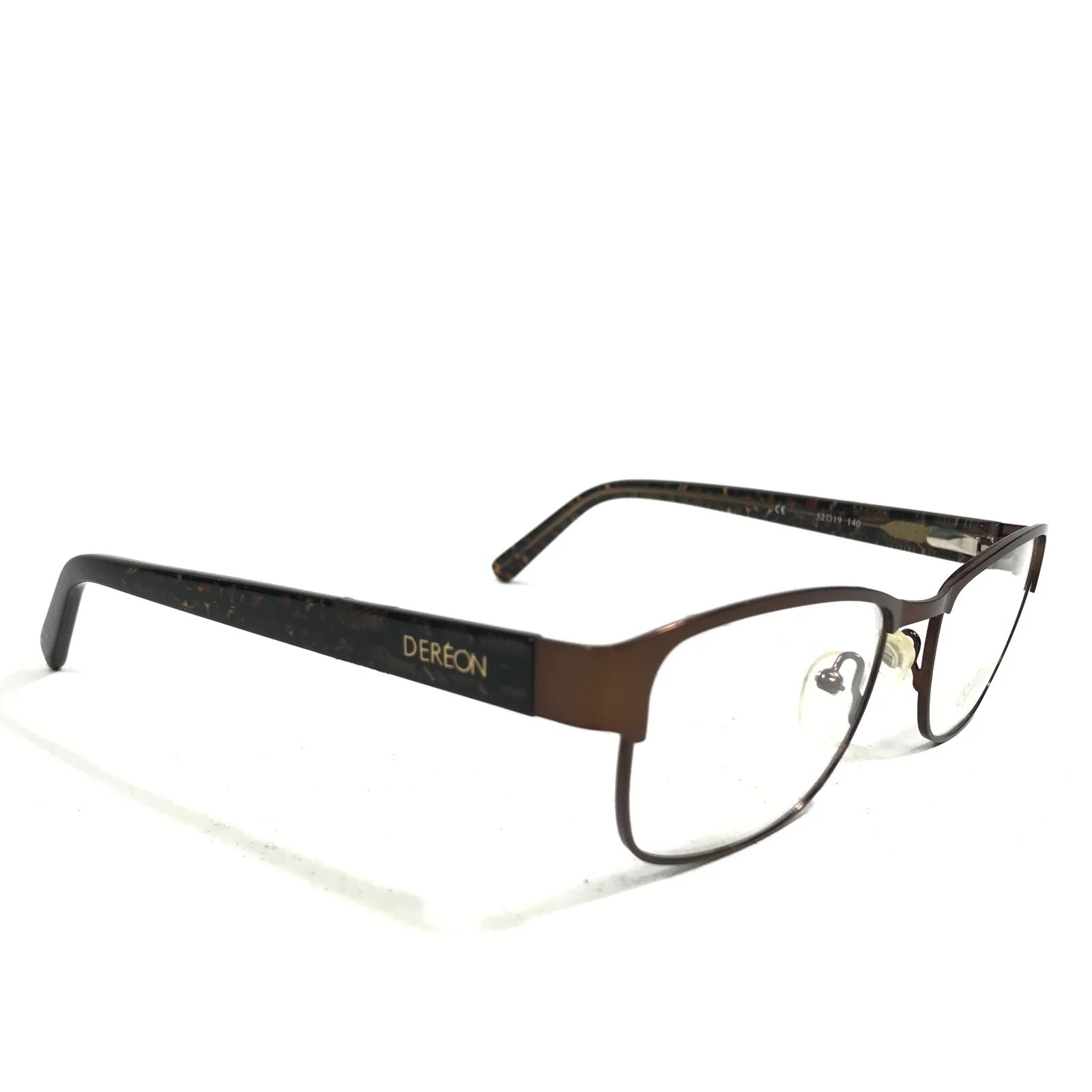 Dereon DOC274 210 Eyeglasses Frames Brown Rectangular Full Rim 52-19-140 2