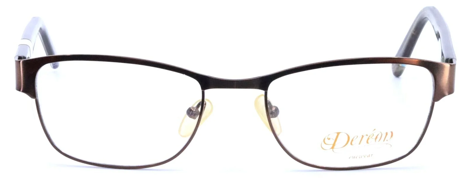 DEREON DOC274 Rectangular 210 Brown Full Rim Eyeglasses Frame 52-19-140 2