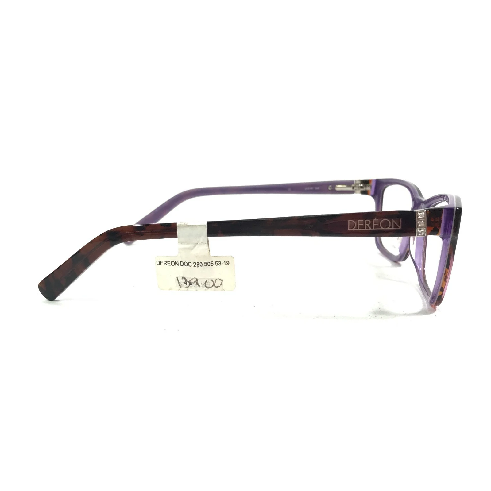 Dereon DOC280 505 Eyeglasses Frames Purple Tortoise Square Full Rim 53-19-140 3