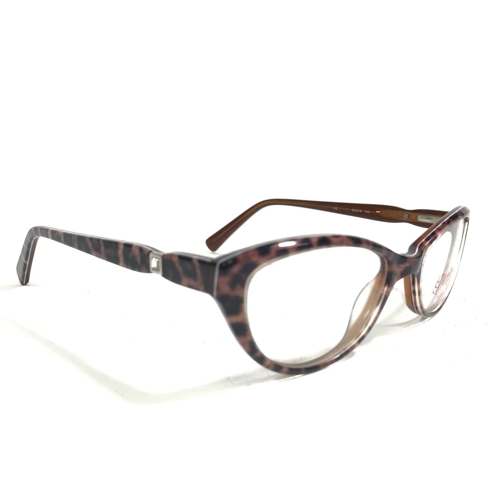 Dereon DOC283 210 Eyeglasses Frames Brown Round Cat Eye Full Rim 52-19-140 2