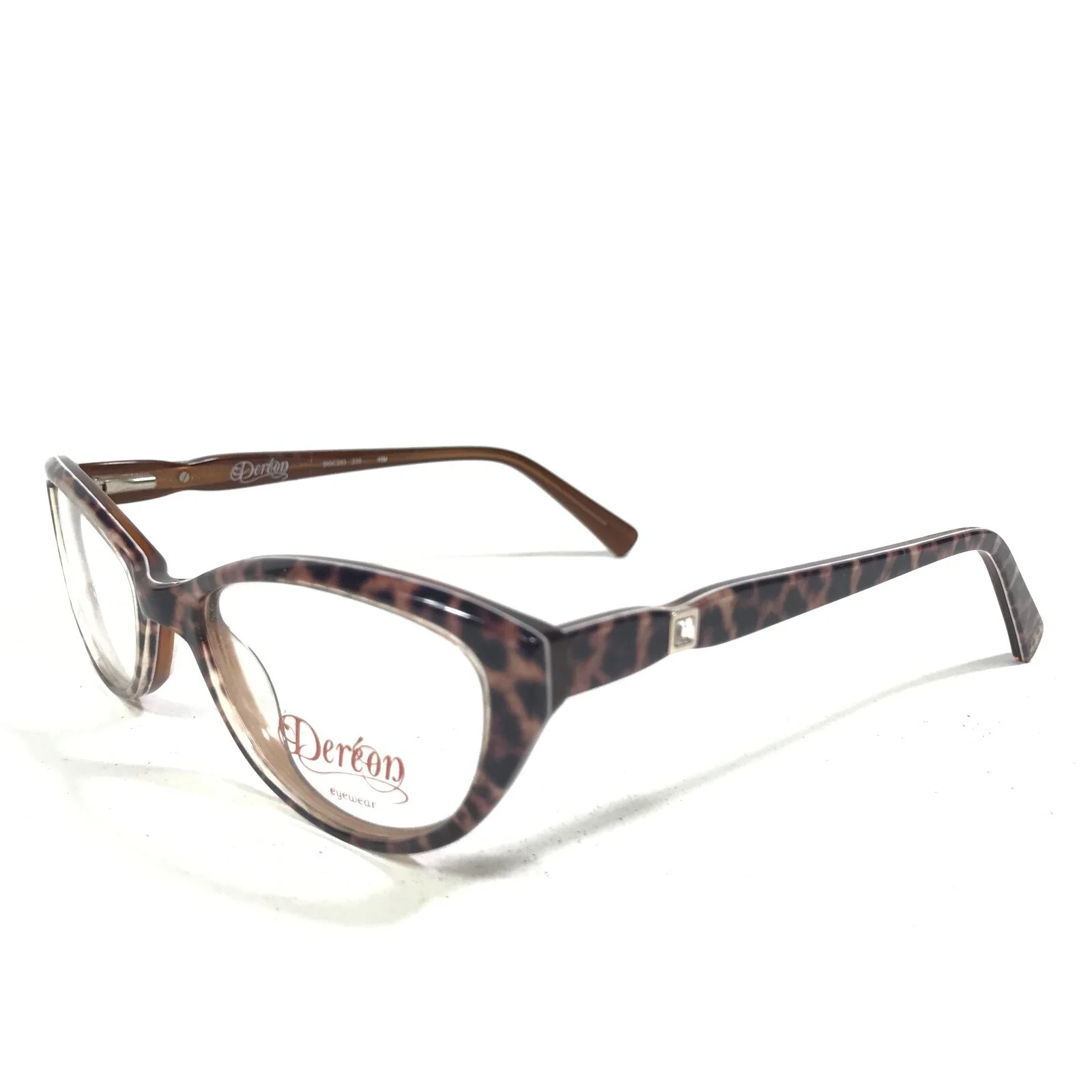 Dereon DOC283 210 Eyeglasses Frames Brown Round Cat Eye Full Rim 52-19-140 4