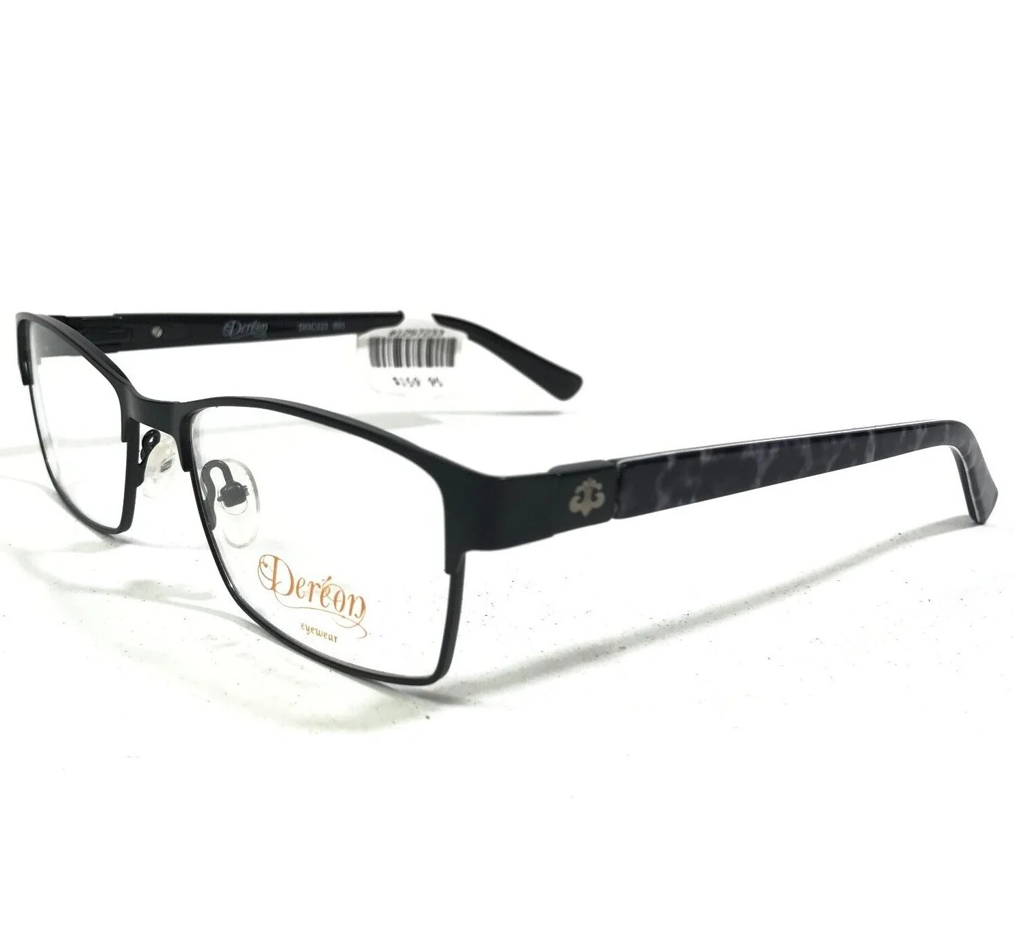 Dereon DOC323 001 Eyeglasses Frames Black Gray Tortoise Square 55-19-140