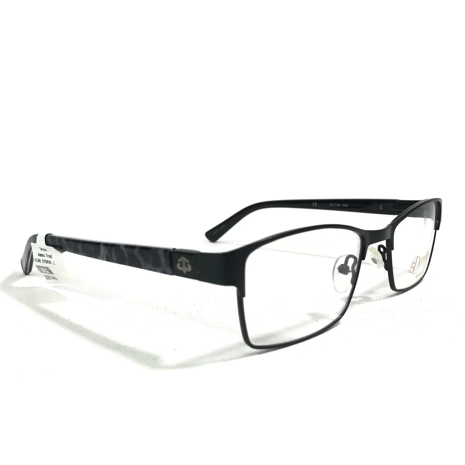 Dereon DOC323 001 Eyeglasses Frames Black Gray Tortoise Square 55-19-140 3
