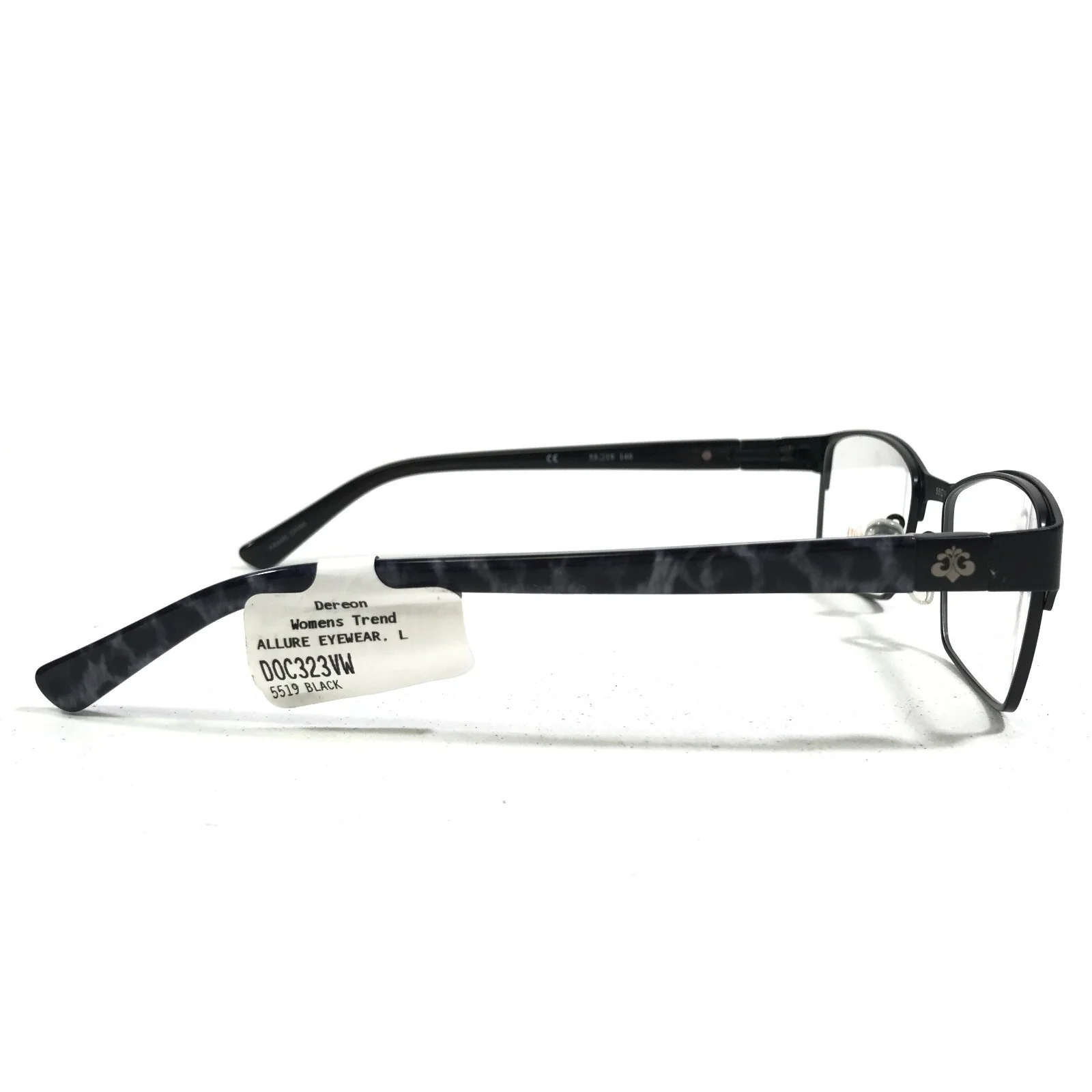 Dereon DOC323 001 Eyeglasses Frames Black Gray Tortoise Square 55-19-140 4