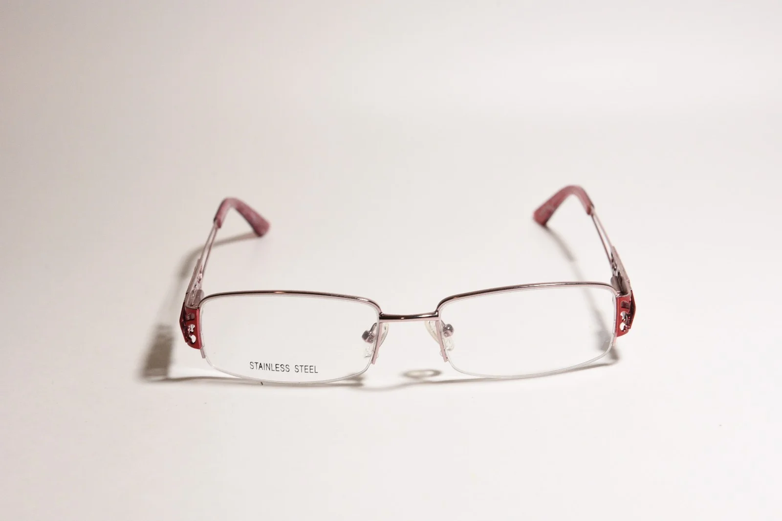 DESIGN ITALY 1777 HALF RIM STAINLESS EYEGLASS FRAMES PINK FILIGREE 52-17-135 NEW