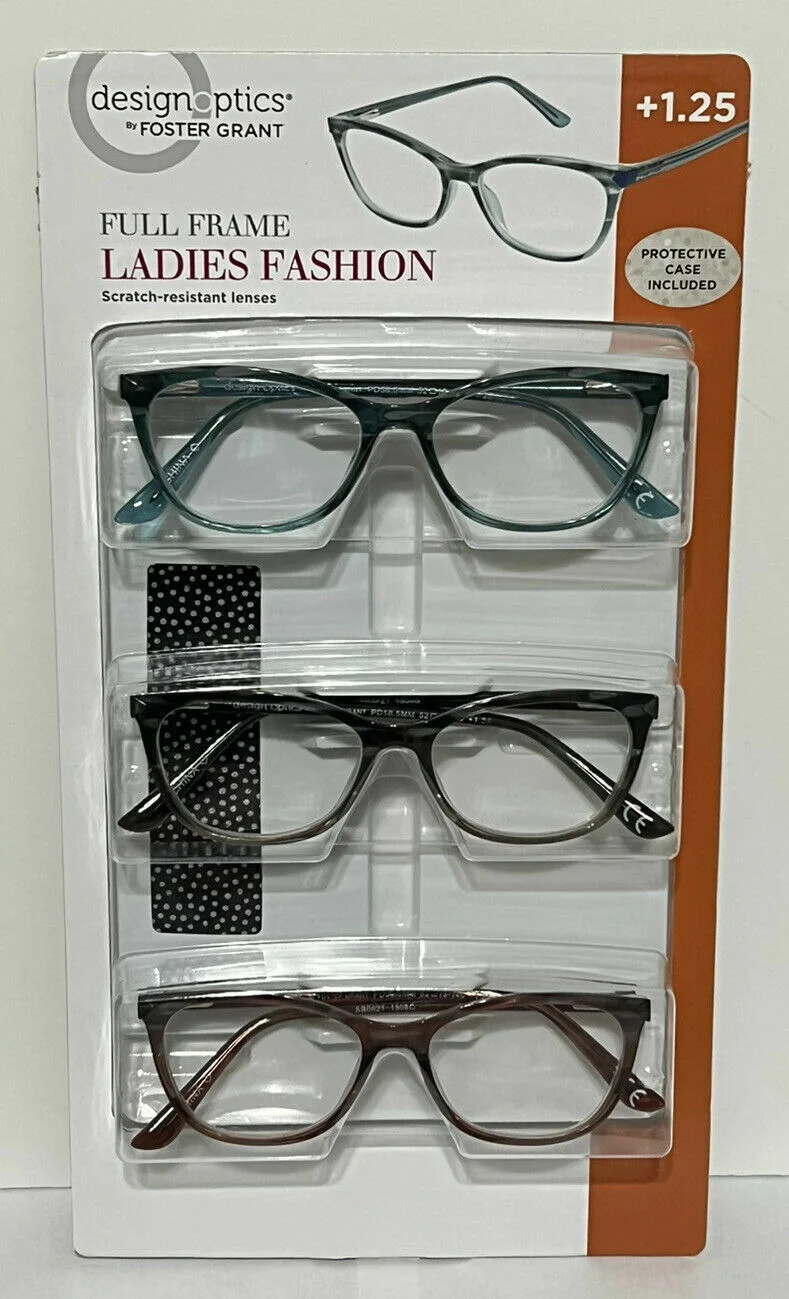 Design Optics by Foster Grant Reading Glasses, 3-Pack +3.00 2
