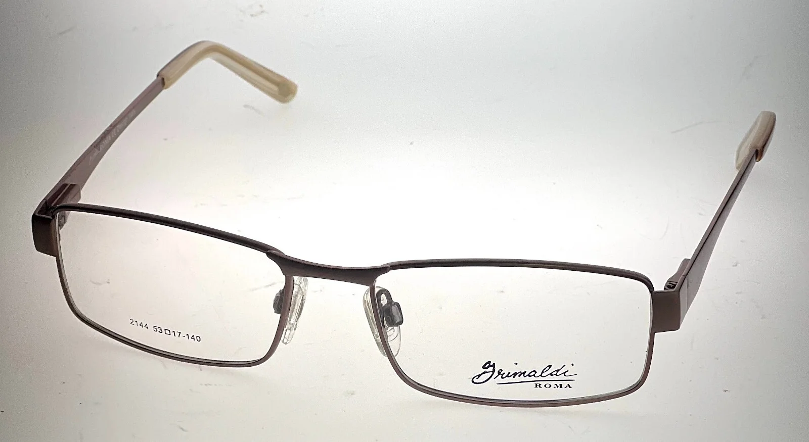 Designed in Italy Grimaldi 2144 BW2 Bronze Metal Eyeglass Frames 53-17-140 #211