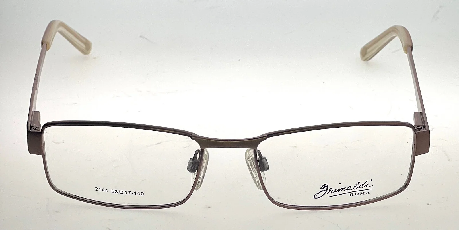 Designed in Italy Grimaldi 2144 BW2 Bronze Metal Eyeglass Frames 53-17-140 #211 2