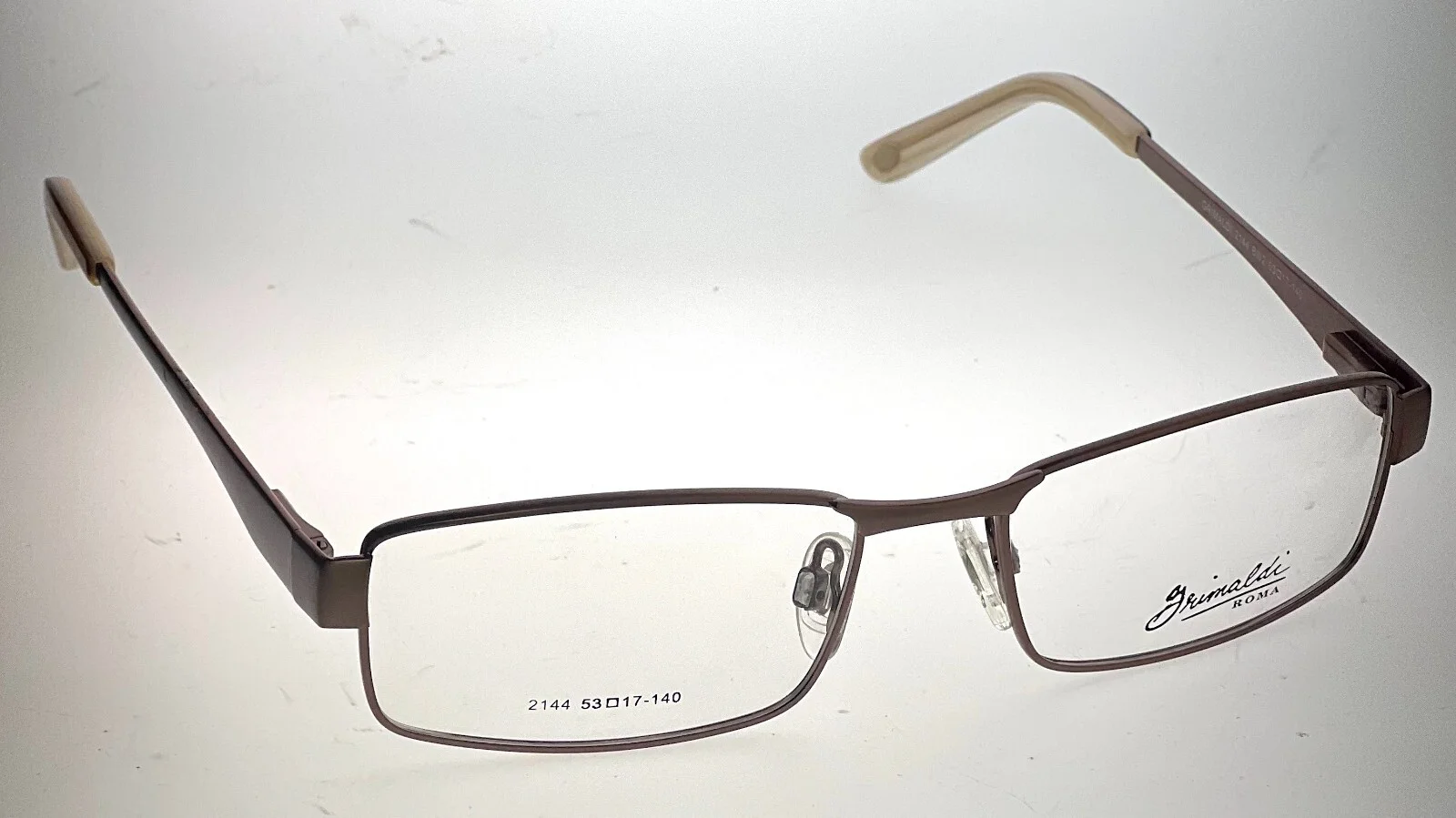 Designed in Italy Grimaldi 2144 BW2 Bronze Metal Eyeglass Frames 53-17-140 #211 3
