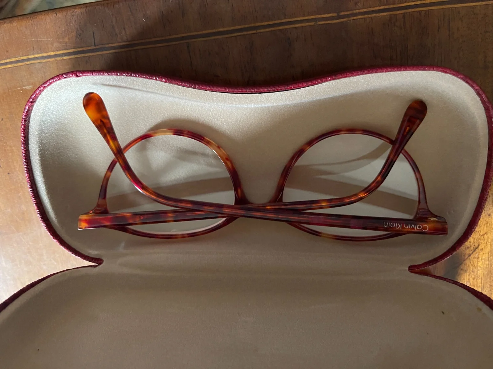designer eyeglass frames women- Calvin Klein with red case. Perfect condition. 2