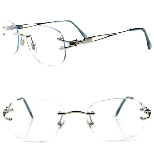 Designer Fashion Upscale Womens Blue Tinted Lens Silver 1.75 Reading Sun Glasses