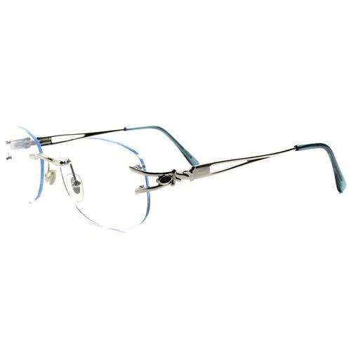 Designer Fashion Upscale Womens Blue Tinted Lens Silver 1.75 Reading Sun Glasses 3
