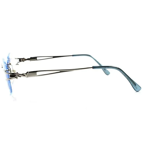 Designer Fashion Upscale Womens Blue Tinted Lens Silver 1.75 Reading Sun Glasses 4