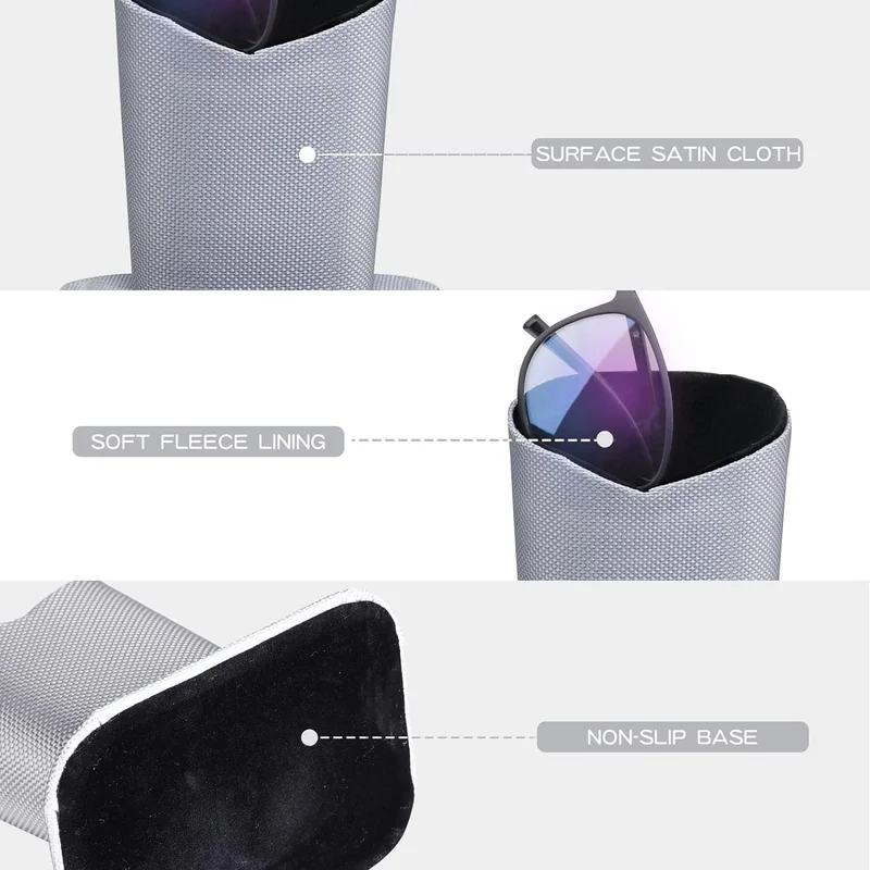 Desktop Upright Eyeglasses Spectacles Glasses Holder Stand Case-Soft Plush Linin 4