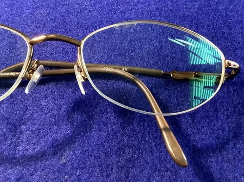 Destiny Eyeglass Frame Cleo 54[]18-140 Brown Decorative Metal Flex Hinge 3