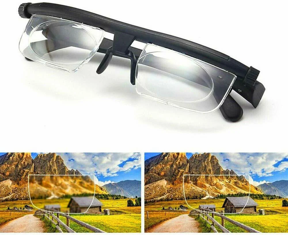 Dial Adjustable Glasses Variable Focus Instant Reading Distance Vision Eyeglass 2
