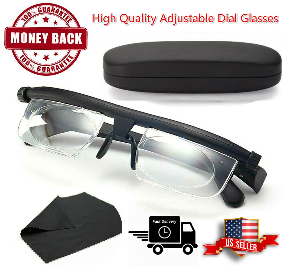 Dial Adjustable Glasses Variable Focus Instant Reading Distance Vision Eyeglass 3