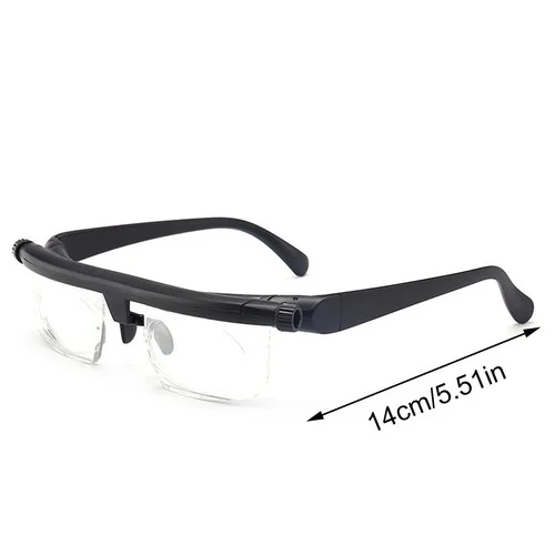 Dial Adjustable Glasses Variable Focus for Reading Distance Vision Eyeglasses US 2