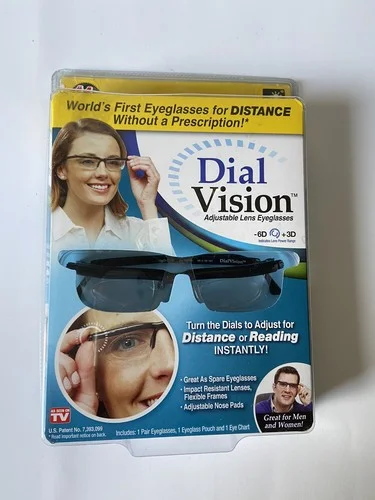 Dial Vision Adjustable Lens Eyeglasses For Distance Or Reading