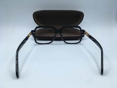 Dicaprio DC336 Unisex Black/Gold Square Eyeglasses Frame 56MM (No Lens) 3