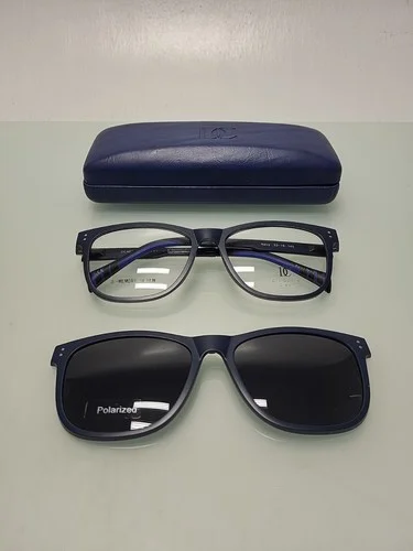 Dicaprio DC403 CLIP Navy Eyeglasses With Sunglasses Clip-on