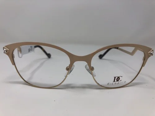 DiCaprio Eyeglasses Frame DC167 Creme/Gold 53-17-140 Full Rim PU10