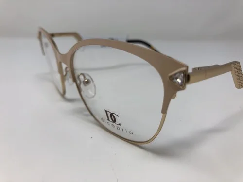 DiCaprio Eyeglasses Frame DC167 Creme/Gold 53-17-140 Full Rim PU10 2