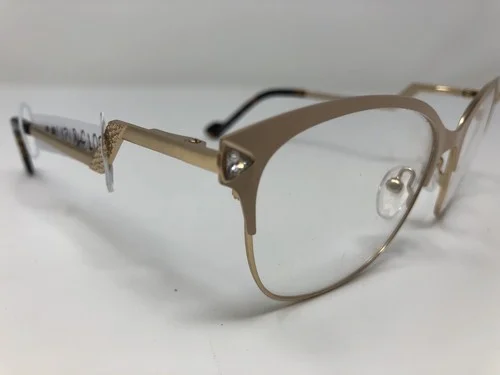 DiCaprio Eyeglasses Frame DC167 Creme/Gold 53-17-140 Full Rim PU10 3