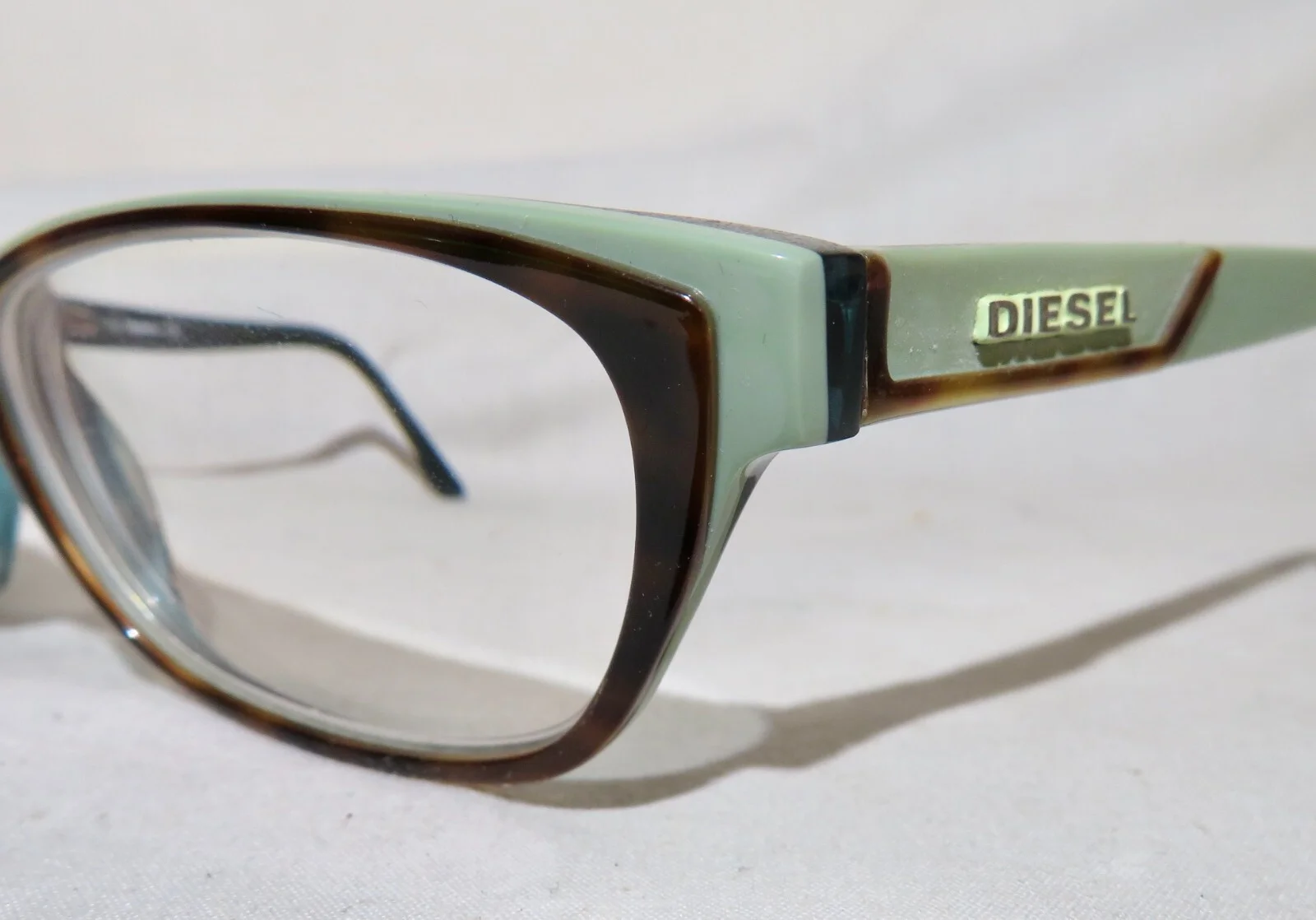 Diesel DL5012 eyewear eyeglass frame 52-16-140 Tortoise w/ green, Parts/Repair 3