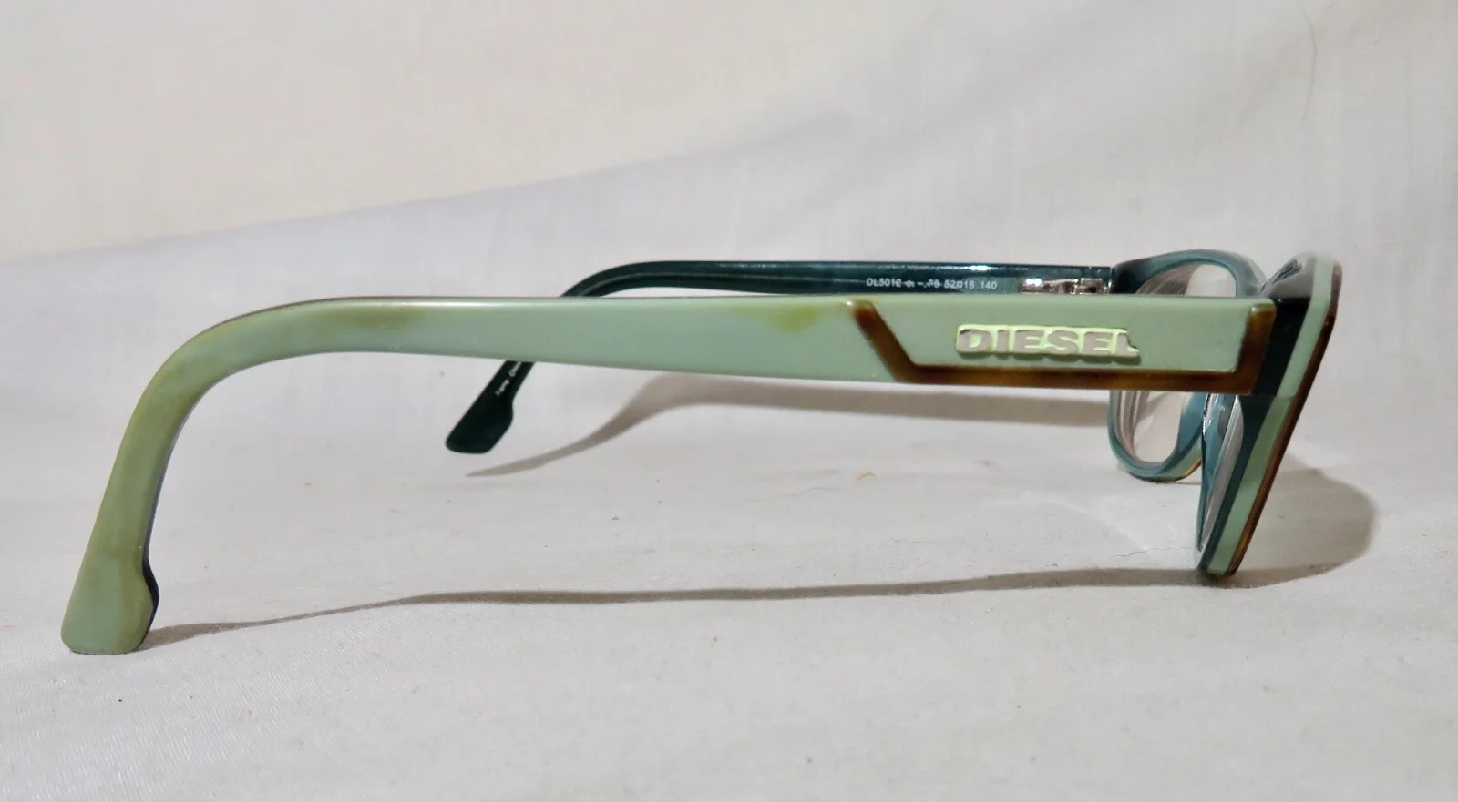 Diesel DL5012 eyewear eyeglass frame 52-16-140 Tortoise w/ green, Parts/Repair 4
