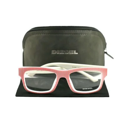 Diesel Men or Womens Eyeglasses DL5034/V 068 Red Striped White 52 18 135 Rectang 2