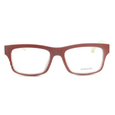 Diesel Men or Womens Eyeglasses DL5034/V 068 Red Striped White 52 18 135 Rectang 3